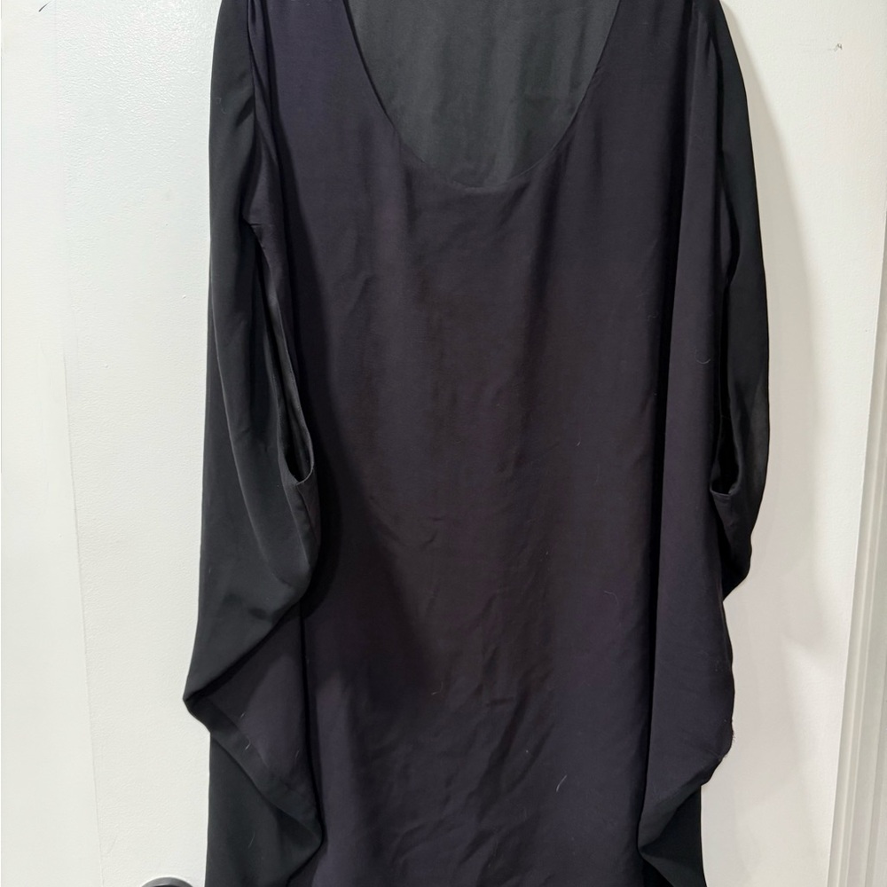 Black batwing, short dress